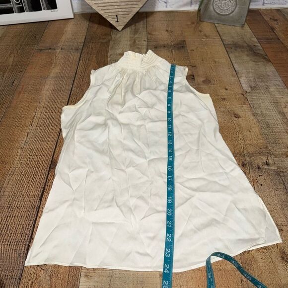 KOBI HALPERIN
Velma Sleeveless Smock-Neck Silk Blouse in cream - Picture 3 of 10